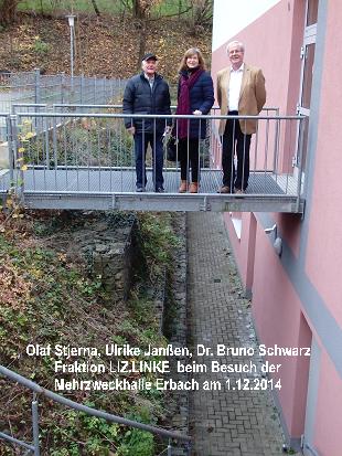 Fraktion Besuch Mehrzweckehalle Erbach 1.12.2014